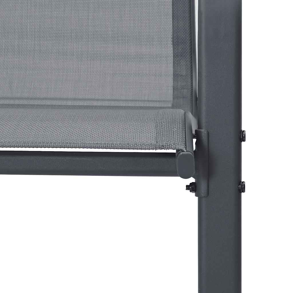 vidaXL Stackable Garden Chair | Set of 4 | Grey | Powder-coated steel