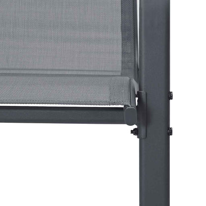 vidaXL Stackable Garden Chair | Set of 4 | Grey | Powder-coated steel