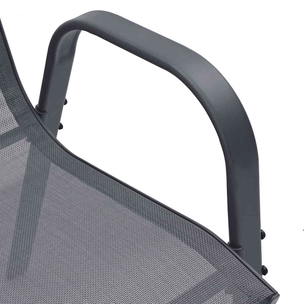 vidaXL Stackable Garden Chair | Set of 4 | Grey | Powder-coated steel