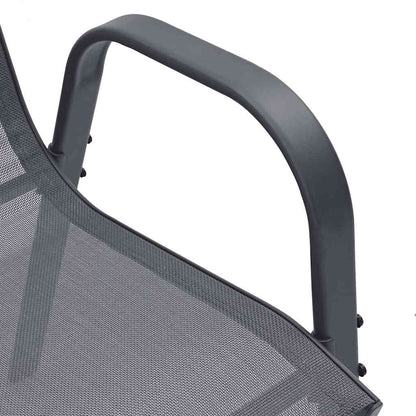 vidaXL Stackable Garden Chair | Set of 4 | Grey | Powder-coated steel