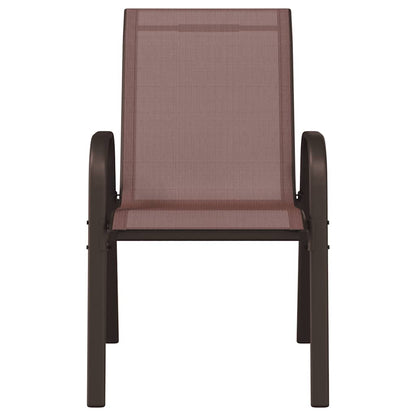 vidaXL Stackable Garden Chairs 4 pcs Brown Textilene Fabric