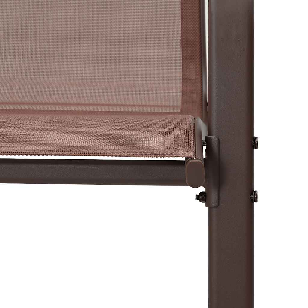 vidaXL Stackable Garden Chairs 4 pcs Brown Textilene Fabric