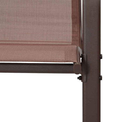 vidaXL Stackable Garden Chairs 4 pcs Brown Textilene Fabric