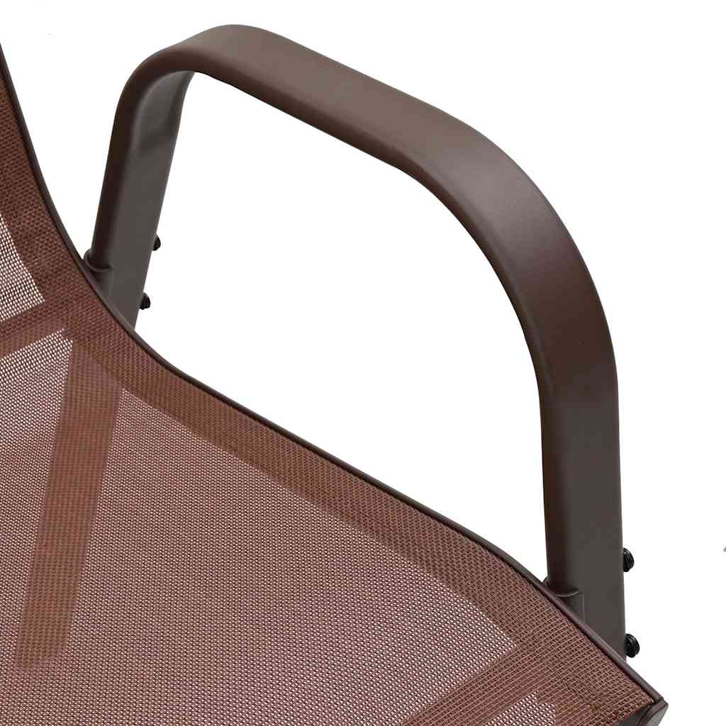 vidaXL Stackable Garden Chairs 4 pcs Brown Textilene Fabric