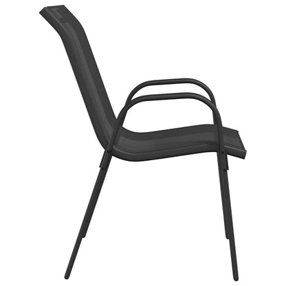 vidaXL Stackable Garden Chairs 6 pcs Black Textilene Fabric