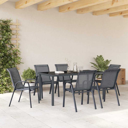 vidaXL Stackable Garden Chairs 6 pcs Grey Textilene Fabric