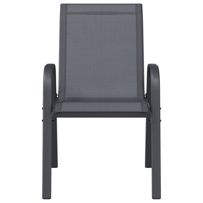 vidaXL Stackable Garden Chairs 6 pcs Grey Textilene Fabric