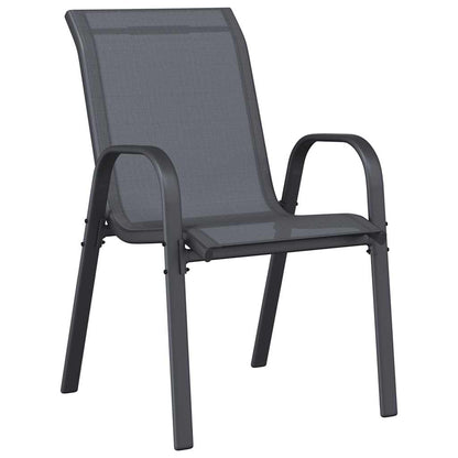 vidaXL Stackable Garden Chairs 6 pcs Grey Textilene Fabric
