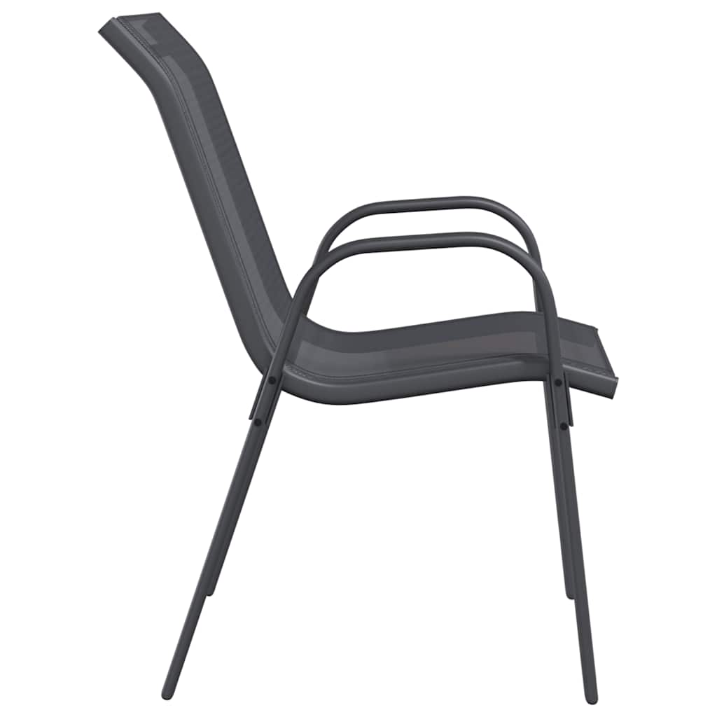 vidaXL Stackable Garden Chairs 6 pcs Grey Textilene Fabric