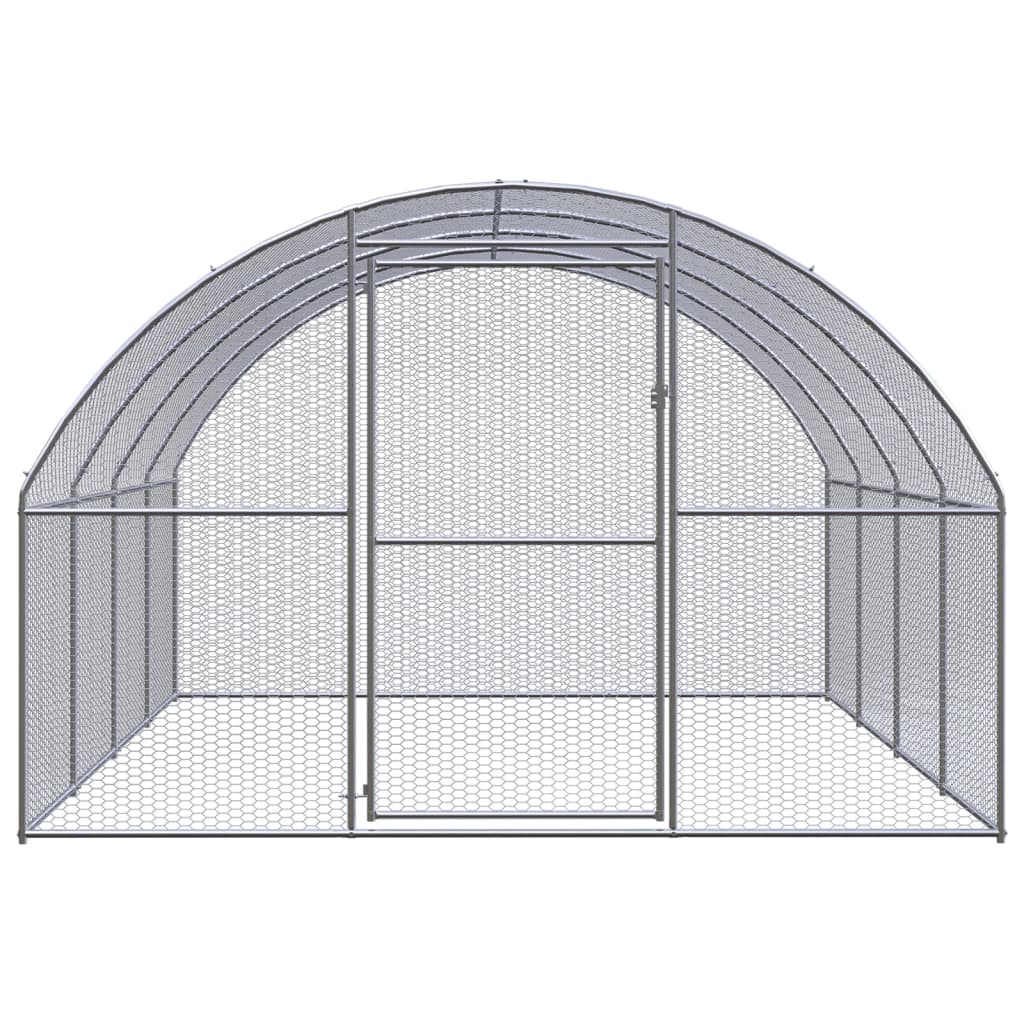 vidaXL Outdoor Chicken Coop 3x4x2 m Galvanised Steel