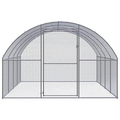 vidaXL Outdoor Chicken Coop 3x4x2 m Galvanised Steel