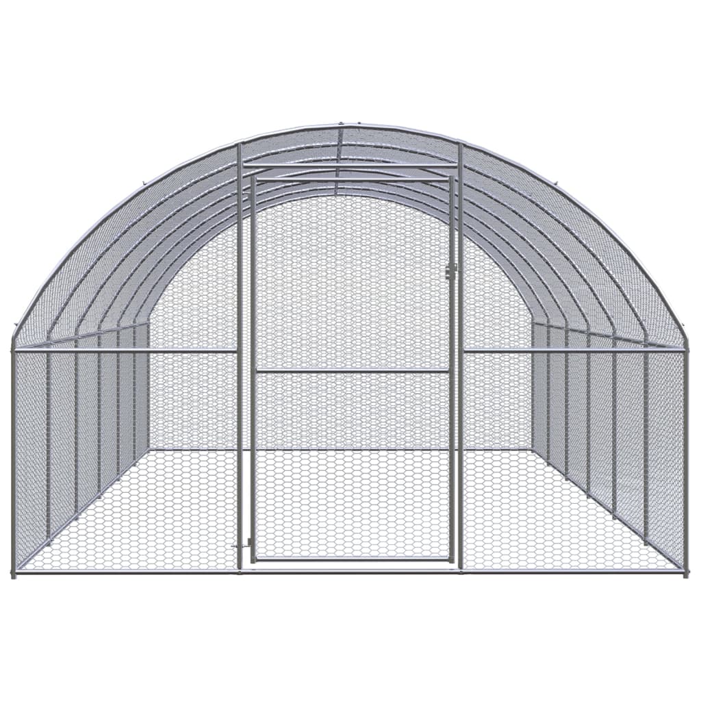 vidaXL Outdoor Chicken Coop 3x6x2 m Galvanised Steel