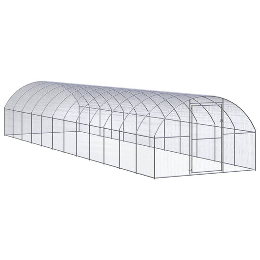 vidaXL Outdoor Chicken Coop 3x12x2 m Galvanised Steel