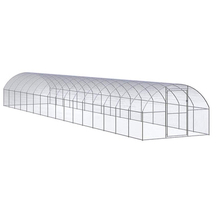 vidaXL Outdoor Chicken Coop 3x16x2 m Galvanised Steel