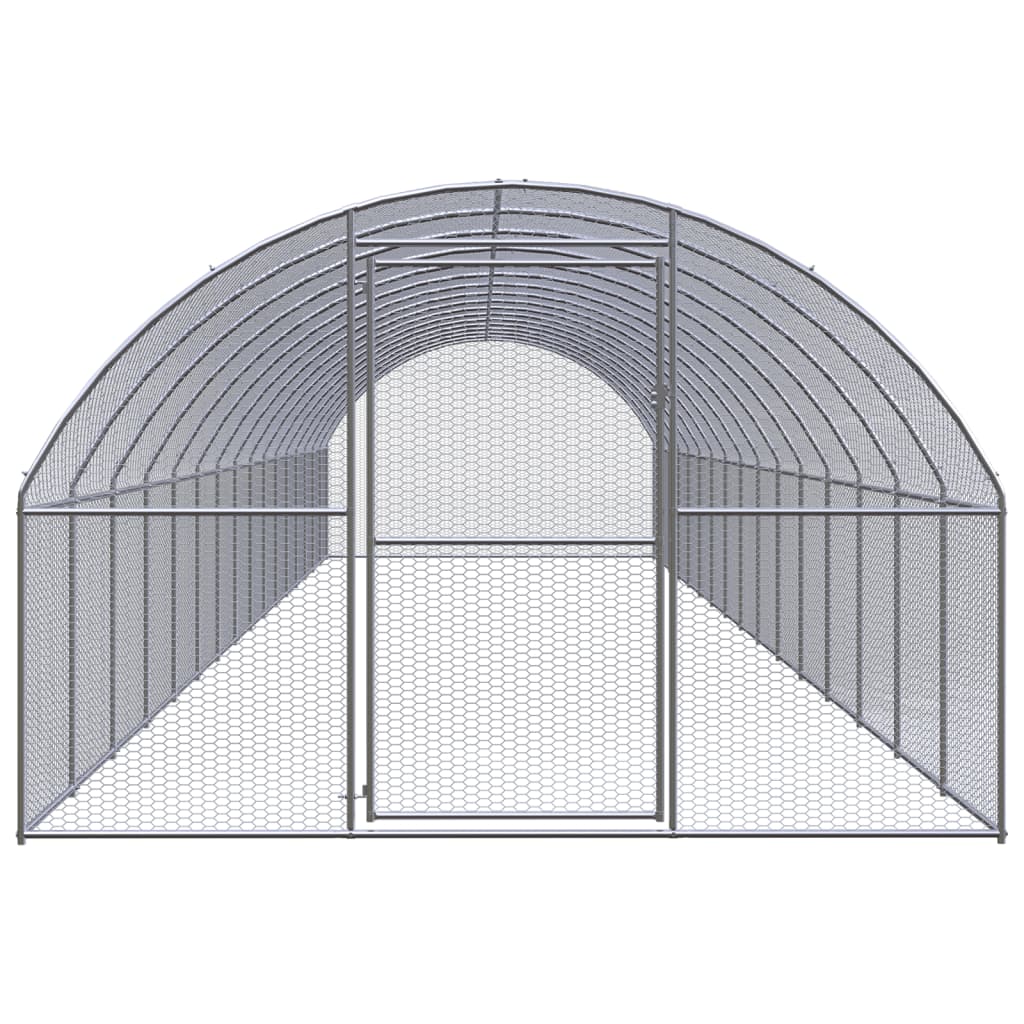 vidaXL Outdoor Chicken Coop 3x16x2 m Galvanised Steel