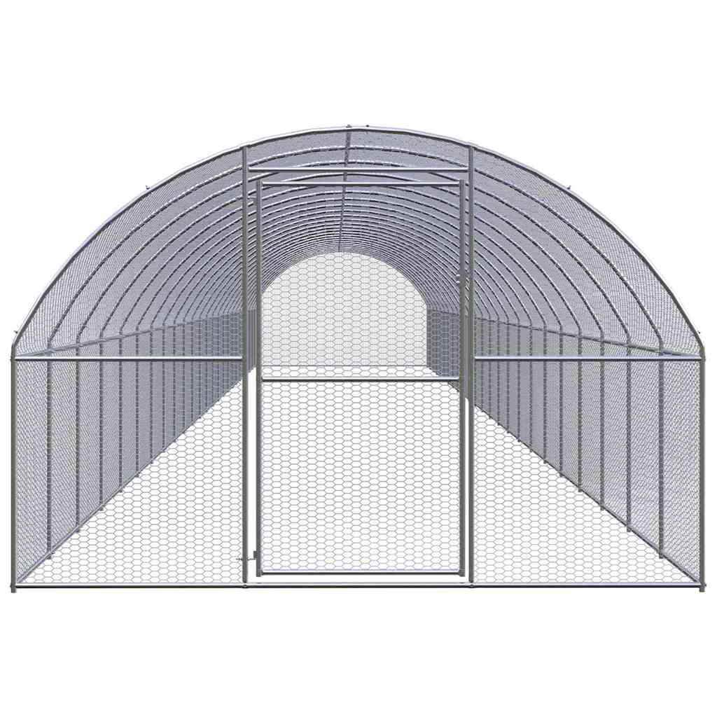 vidaXL Outdoor Chicken Coop 3x24x2 m Galvanised Steel