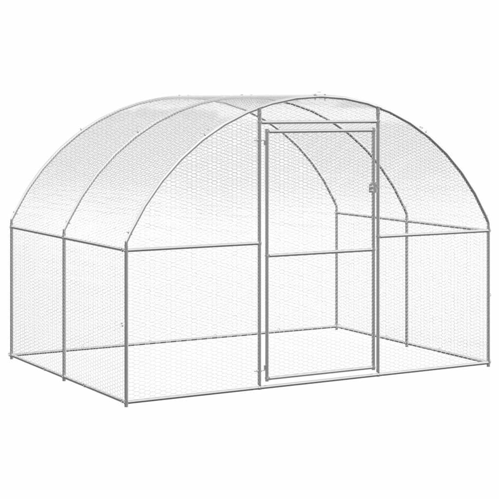 vidaXL Outdoor Chicken Coop 3x2x2 m Galvanised Steel