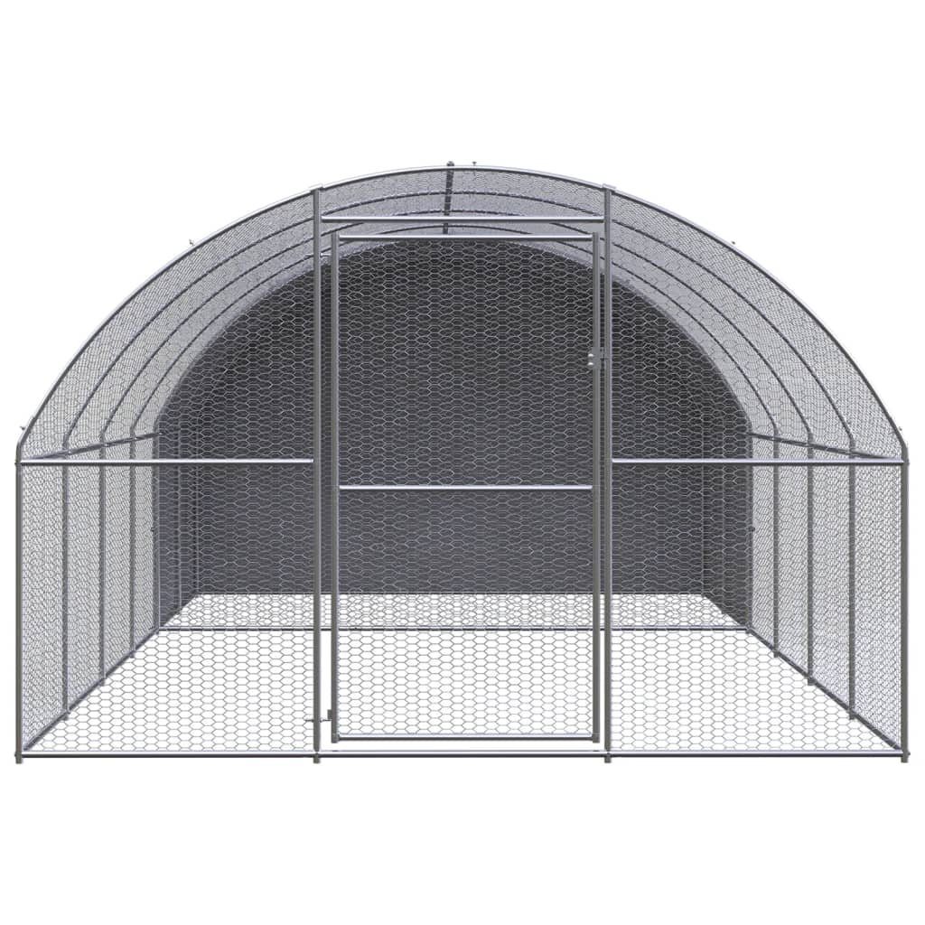 vidaXL Outdoor Chicken Coop 3x4x2 m Galvanised Steel