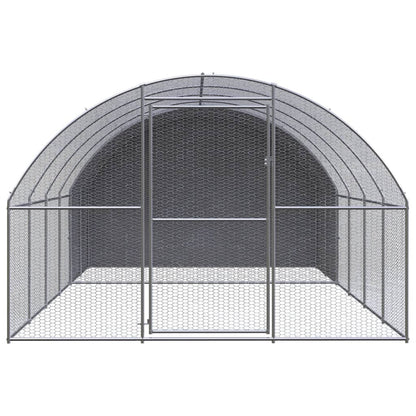 vidaXL Outdoor Chicken Coop 3x4x2 m Galvanised Steel