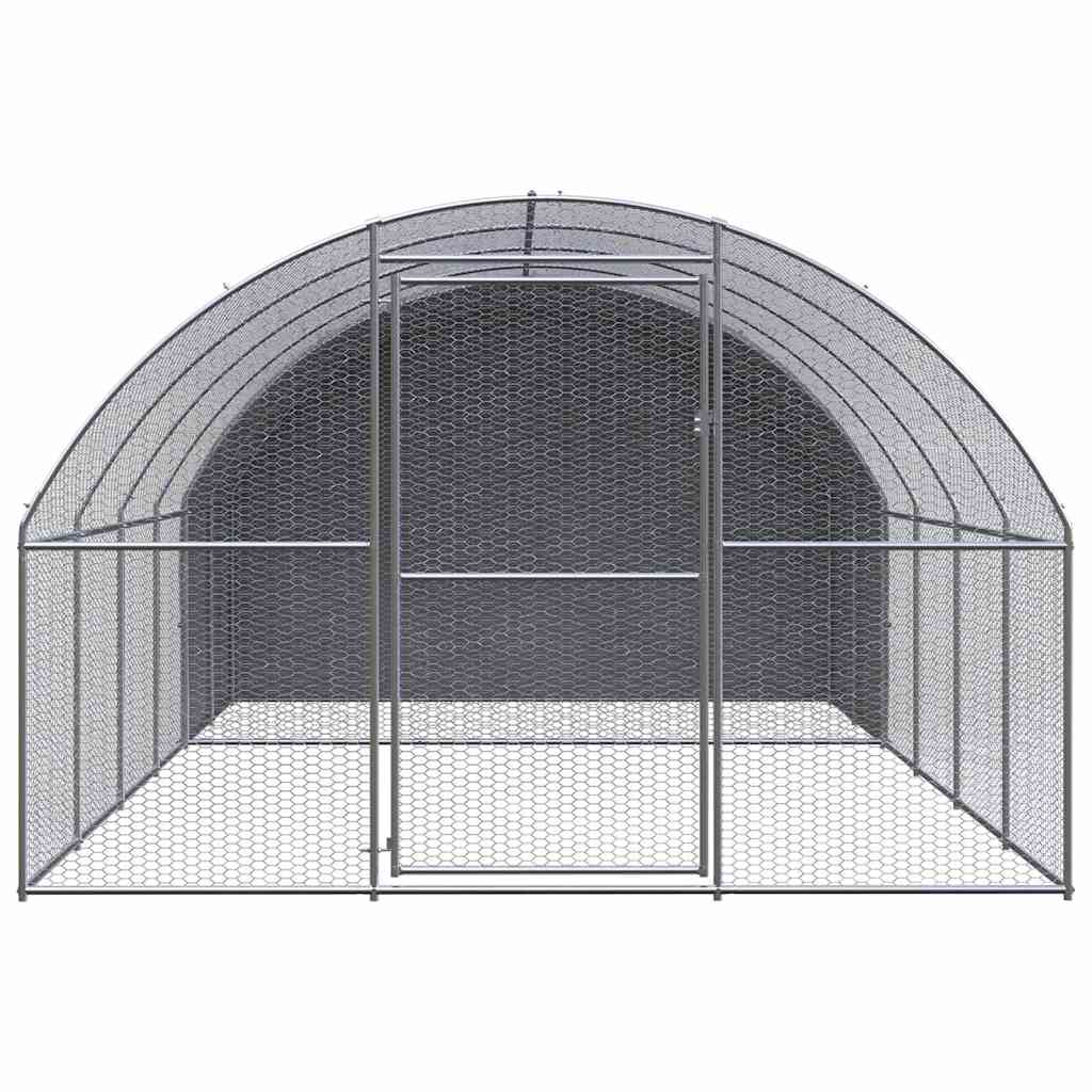 vidaXL Outdoor Chicken Coop 3x4x2 m Galvanised Steel
