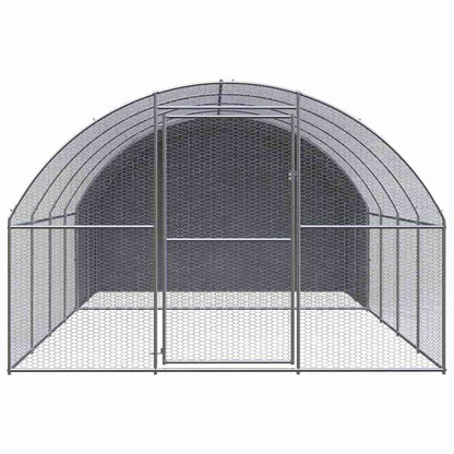 vidaXL Outdoor Chicken Coop 3x4x2 m Galvanised Steel