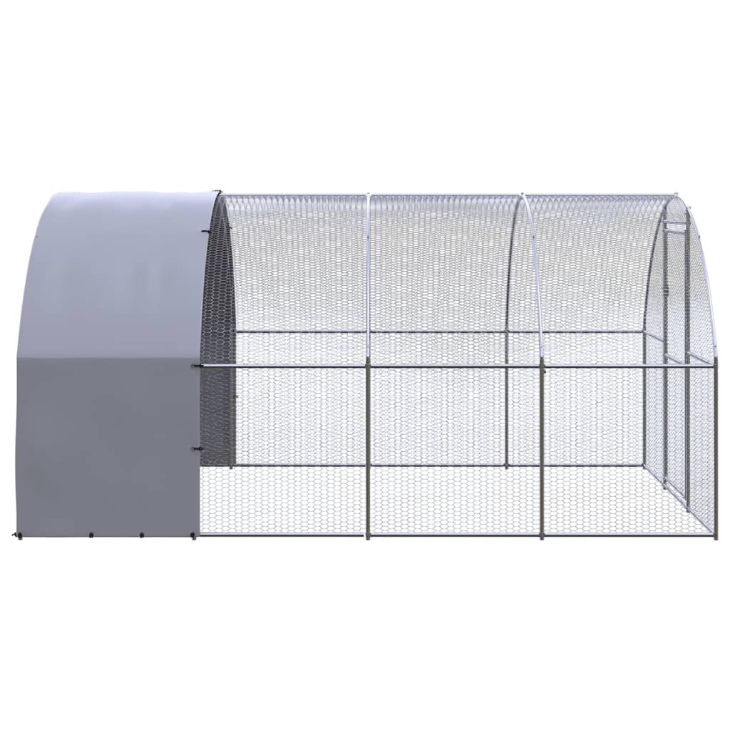 vidaXL Outdoor Chicken Coop 3x4x2 m Galvanised Steel