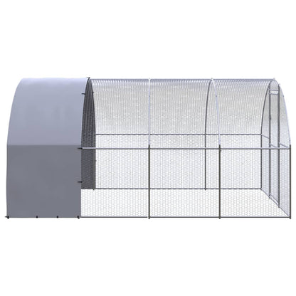 vidaXL Outdoor Chicken Coop 3x4x2 m Galvanised Steel