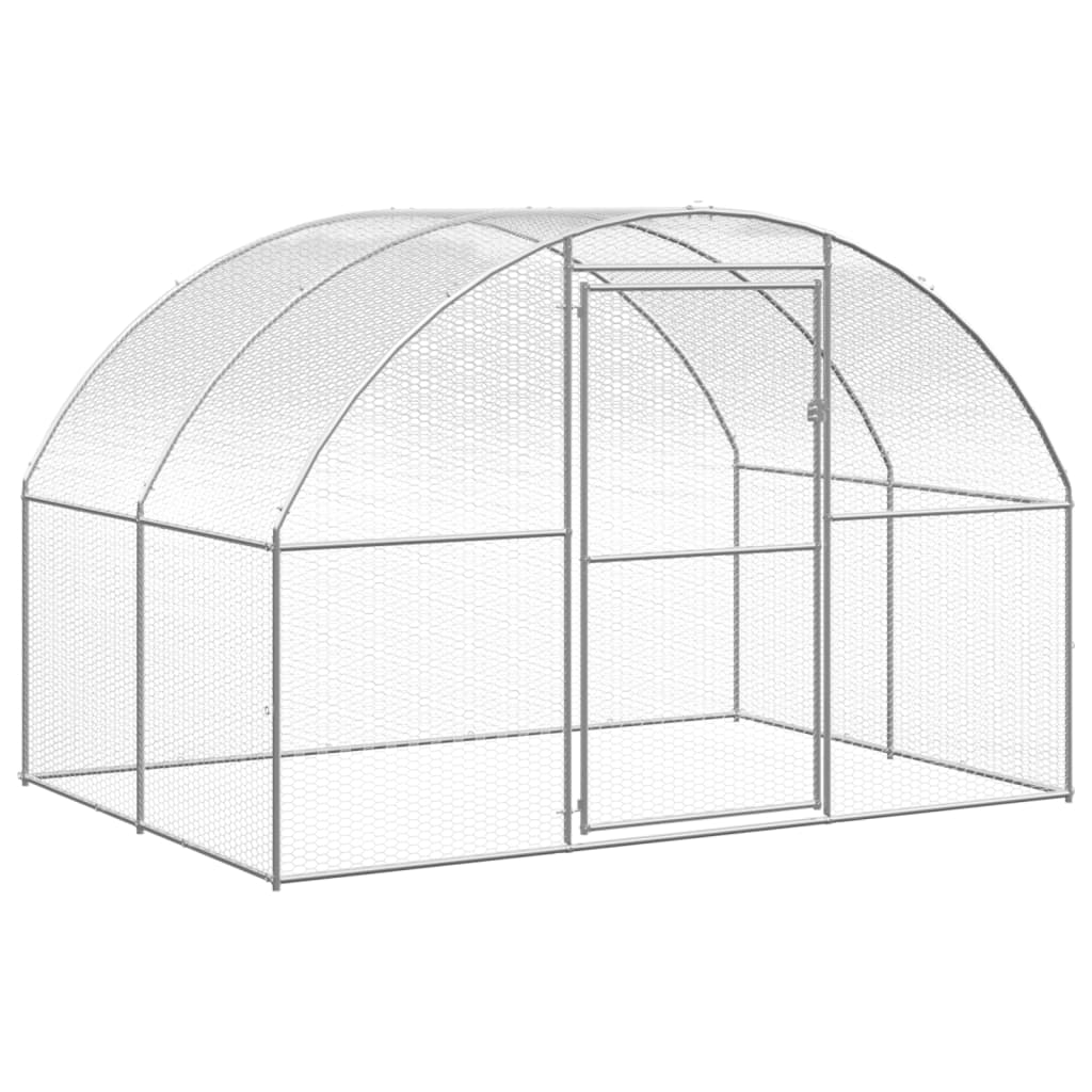 vidaXL Outdoor Chicken Coop 3x4x2 m Galvanised Steel