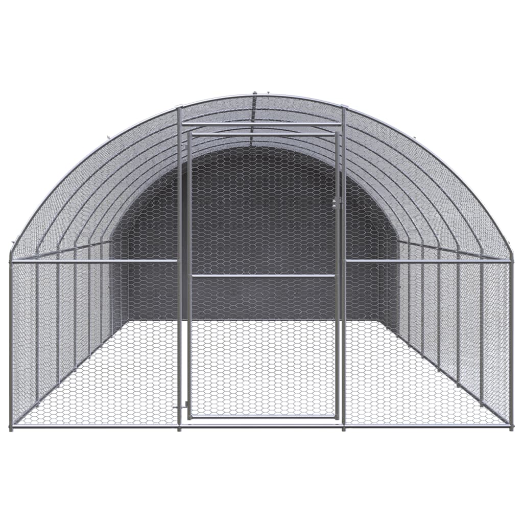 vidaXL Chicken Coop | Silver | Galvanised Steel | Large | Seats Many
