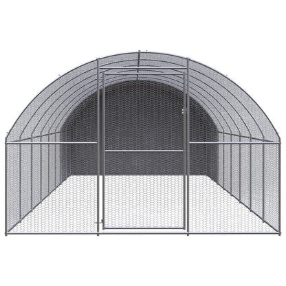 vidaXL Chicken Coop | Silver | Galvanised Steel | Large | Seats Many