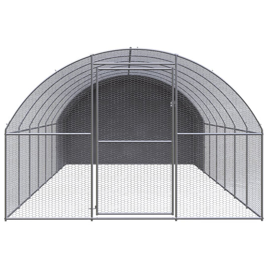 vidaXL Chicken Coop | Silver | Galvanised Steel | Large | Seats Many