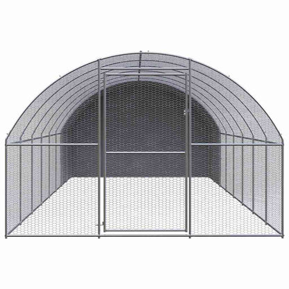 vidaXL Outdoor Chicken Coop 3x8x2 m Galvanised Steel