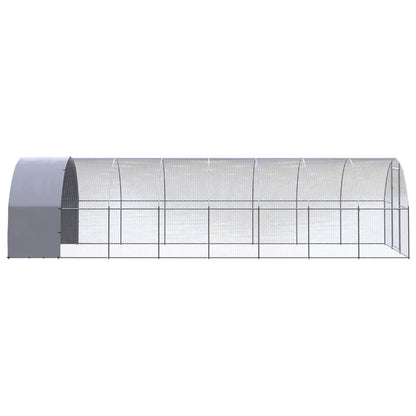 vidaXL Chicken Coop | Silver | Galvanised Steel | Large | Seats Many
