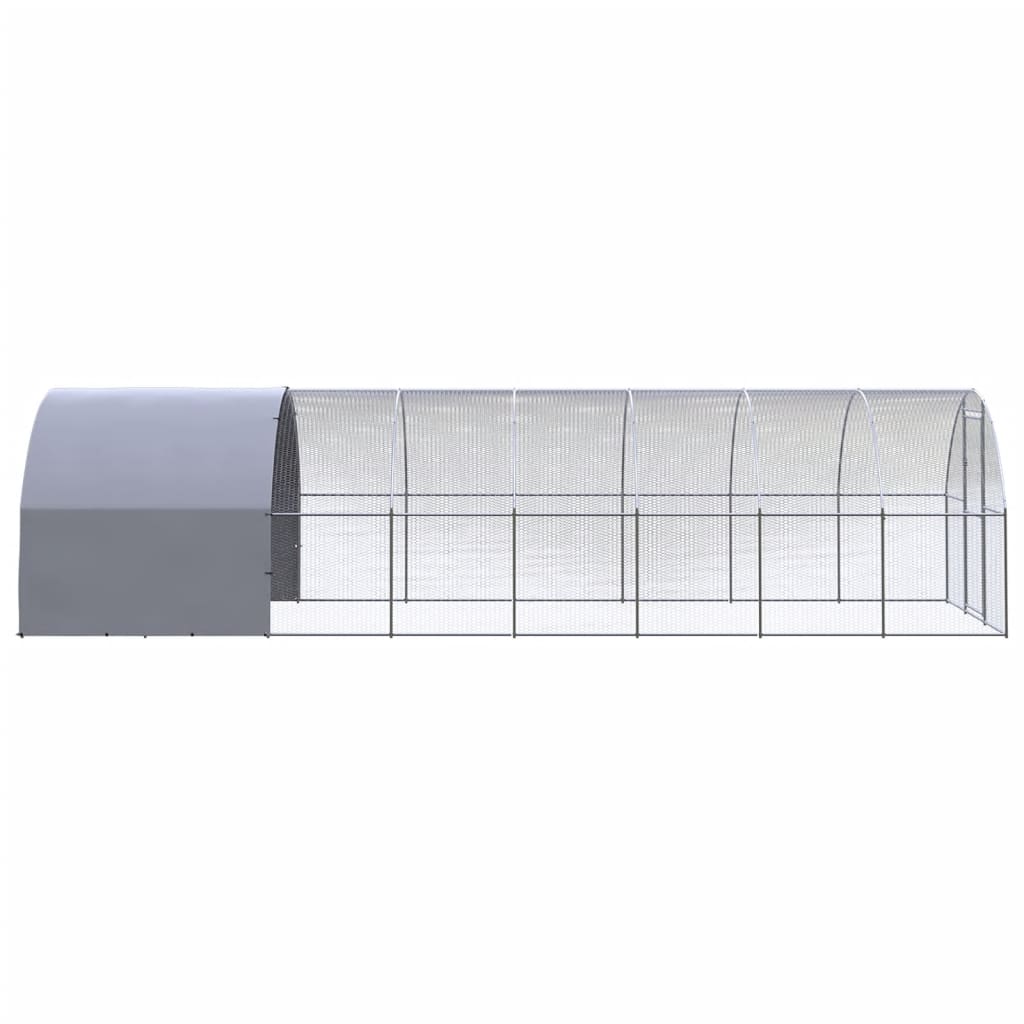 vidaXL Chicken Coop | Silver | Galvanised Steel | Large | Seats Many