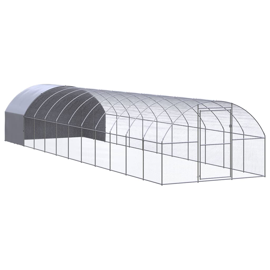 vidaXL Chicken Coop | Silver | Galvanised Steel | Large | Durable | Chicken Coop