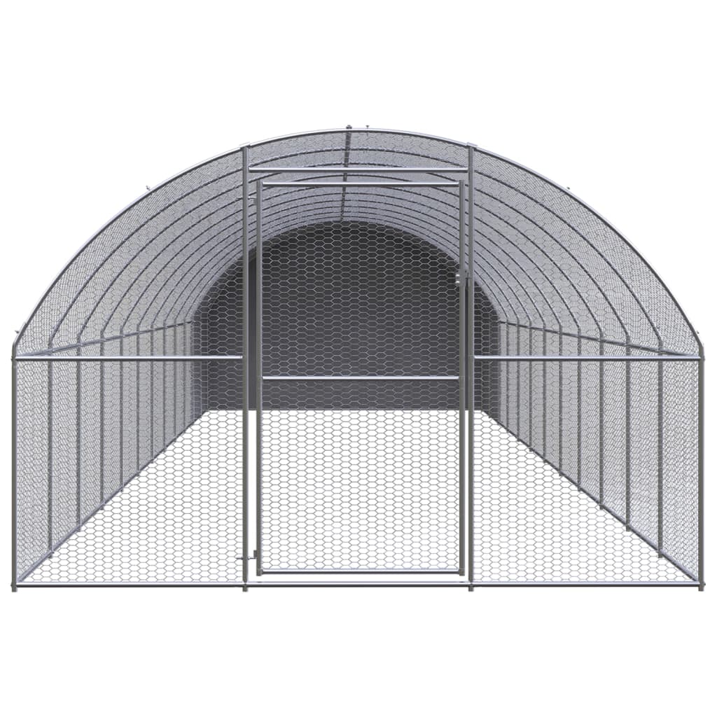 vidaXL Chicken Coop | Silver | Galvanised Steel | Large | Durable | Chicken Coop
