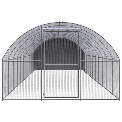 vidaXL Chicken Coop | Silver | Galvanised Steel | Large | Durable | Chicken Coop