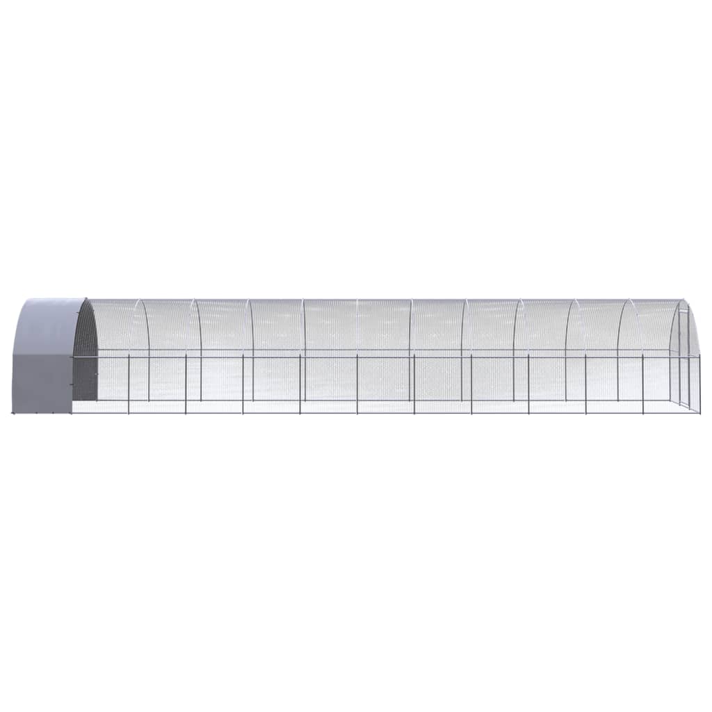 vidaXL Chicken Coop | Silver | Galvanised Steel | Large | Durable | Chicken Coop