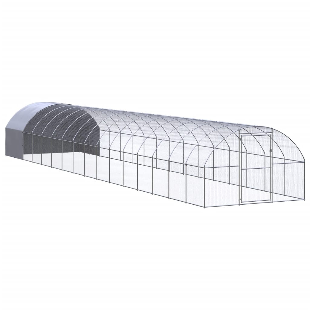 vidaXL Chicken Coop | Silver | Galvanised Steel | Large | Durable | Chicken Coop
