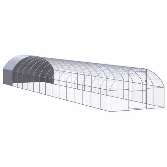 vidaXL Chicken Coop | Silver | Galvanised Steel | Large | Durable | Chicken Coop