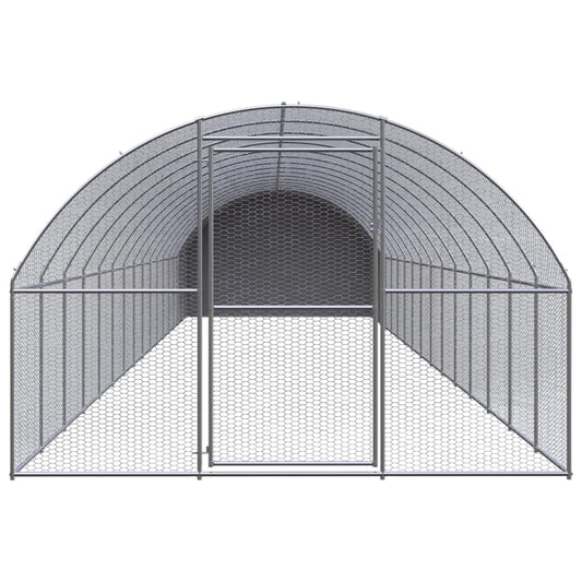 vidaXL Chicken Coop | Silver | Galvanised Steel | Large | Durable | Chicken Coop