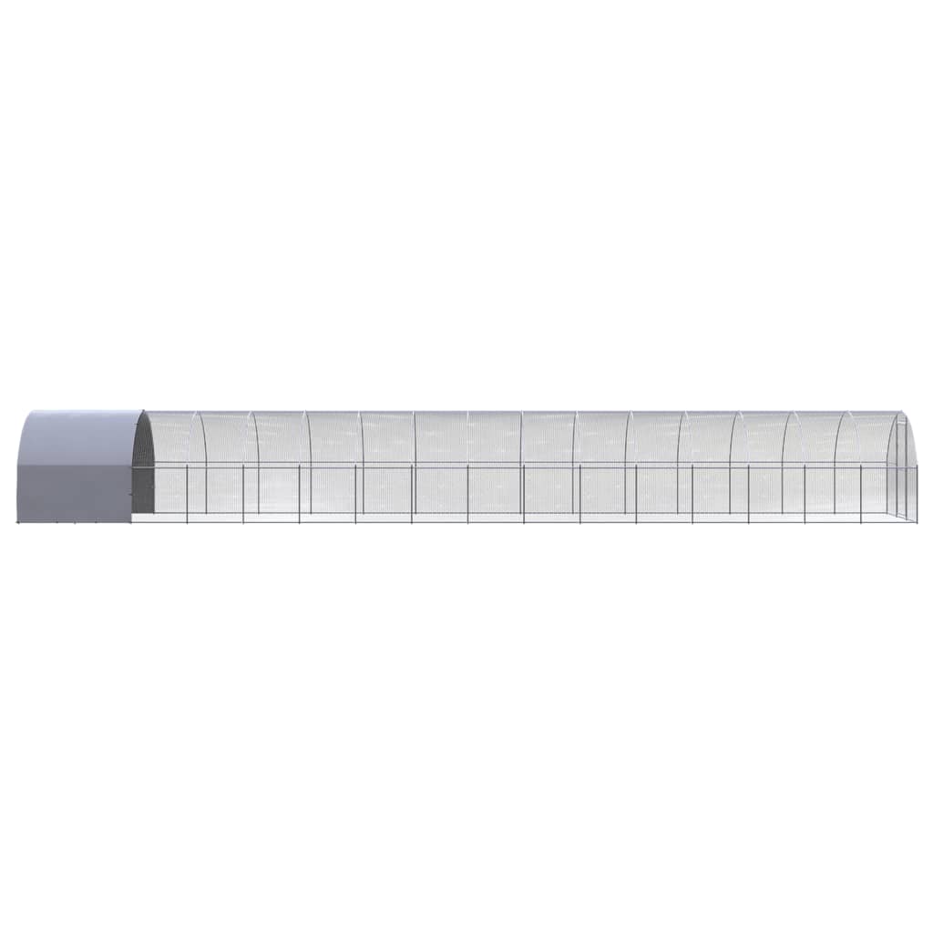 vidaXL Chicken Coop | Silver | Galvanised Steel | Large | Durable | Chicken Coop
