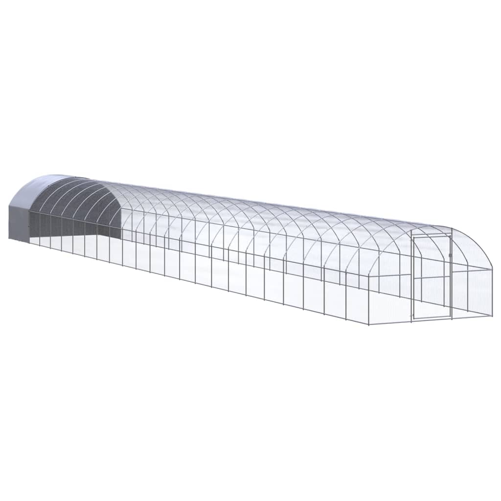 vidaXL Chicken Coop | Silver and silver grey | Galvanised steel, Polyethylene