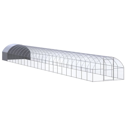 vidaXL Chicken Coop | Silver and silver grey | Galvanised steel, Polyethylene