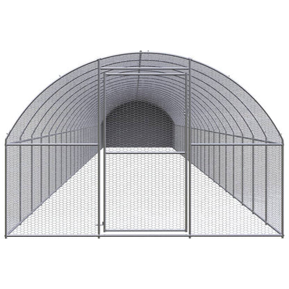 vidaXL Chicken Coop | Silver and silver grey | Galvanised steel, Polyethylene