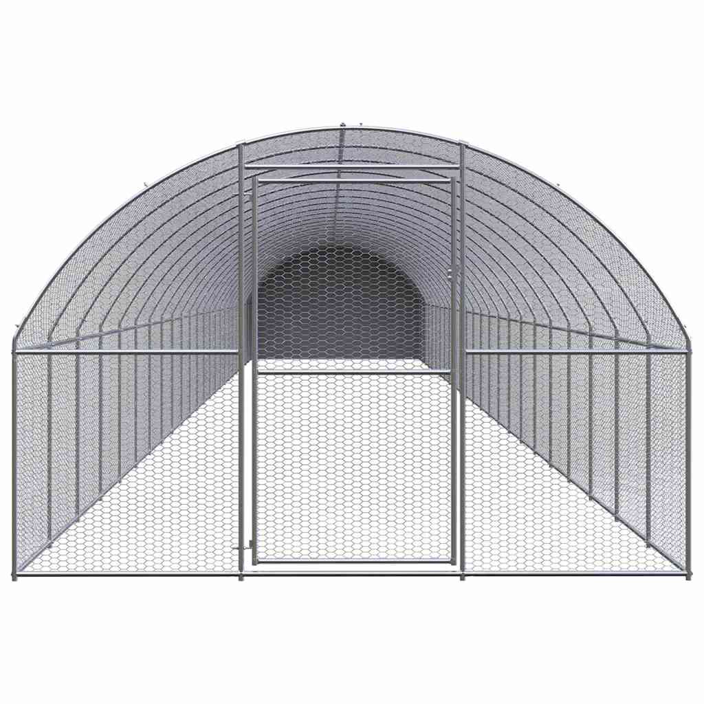 vidaXL Outdoor Chicken Coop 3x24x2 m Galvanised Steel