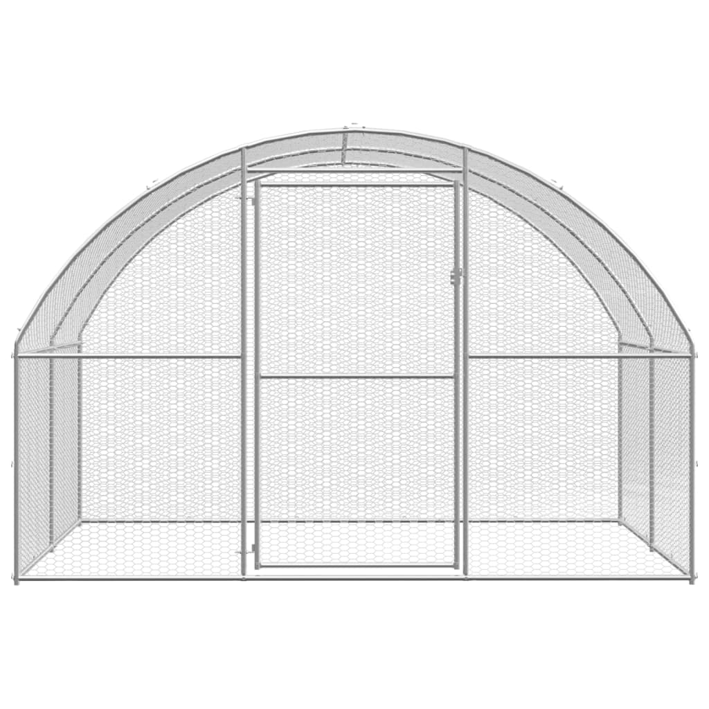 vidaXL Chicken Coop | Silver and silver grey | Galvanised steel, Polyethylene