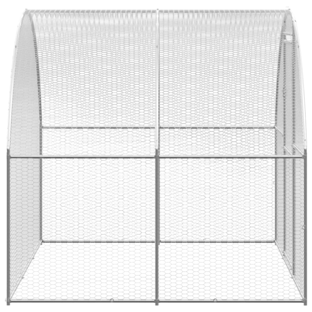 vidaXL Chicken Coop | Silver and silver grey | Galvanised steel, Polyethylene