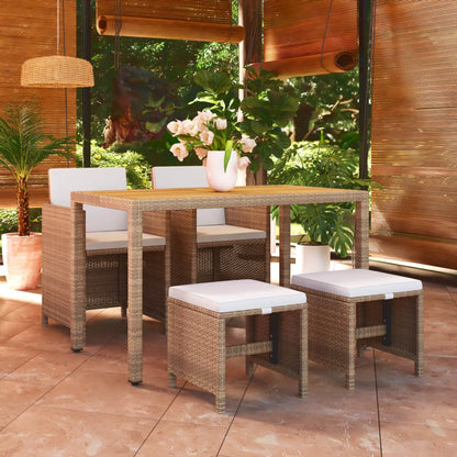 vidaXL Garden Dining Set | Beige, Cream White