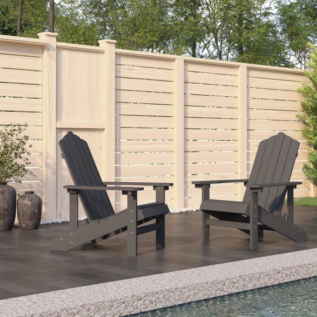 vidaXL Garden Chair | Anthracite | HDPE (High Density Polyethylene) | Standard
